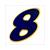 STICKER NUMMER -8- BLAUW-GEEL 13cm