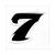 STICKER NUMMER -7- ZWART-WIT 5.5cm